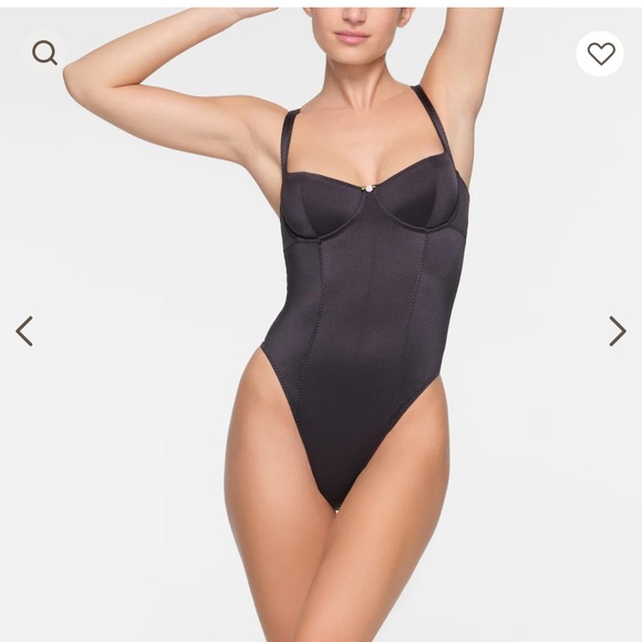 Skims Stretch Satin Bodysuit - Picture 1 of 2